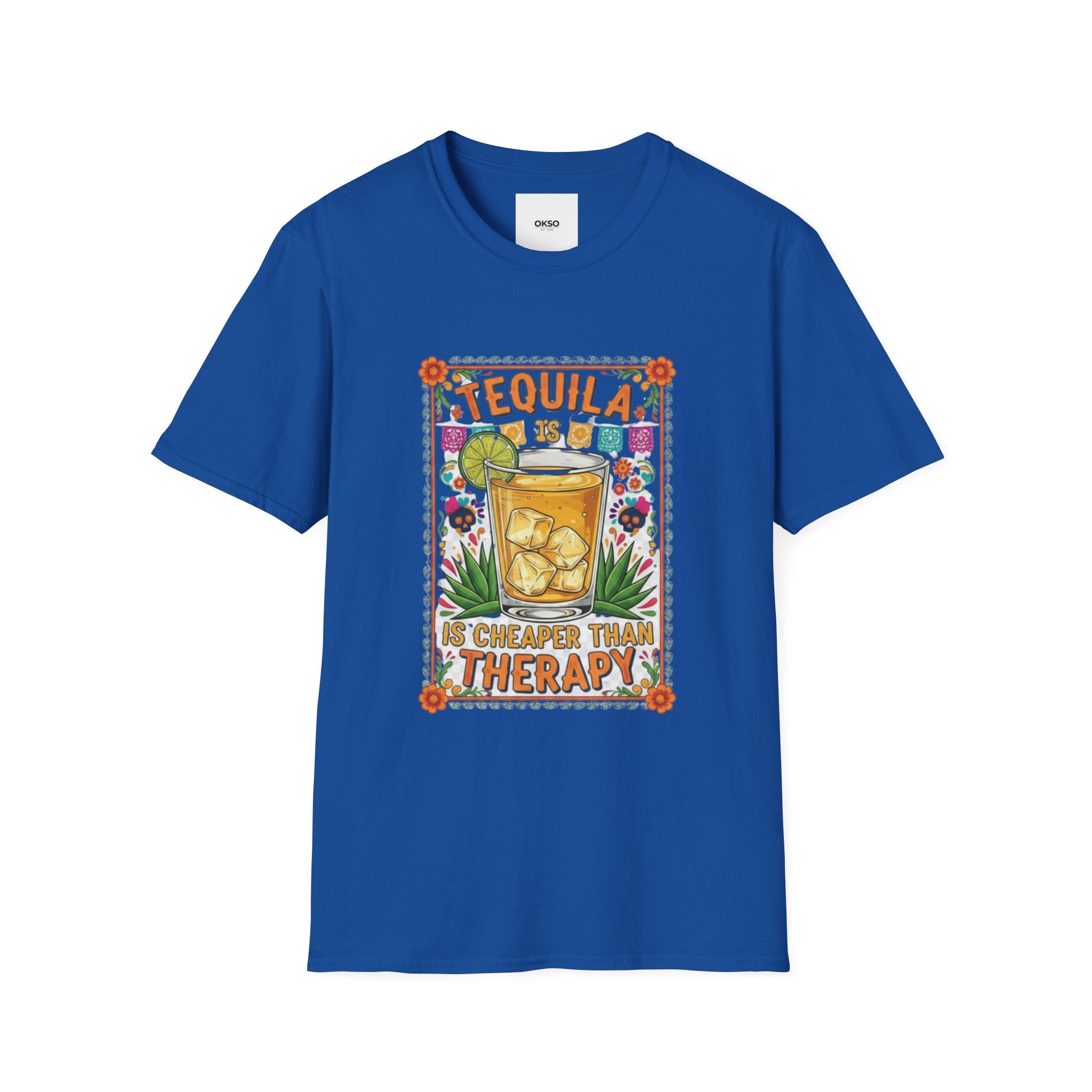 Tequila Is Cheaper Than Therapy T-Shirt — Funny Margarita Cocktail Graphic Tee