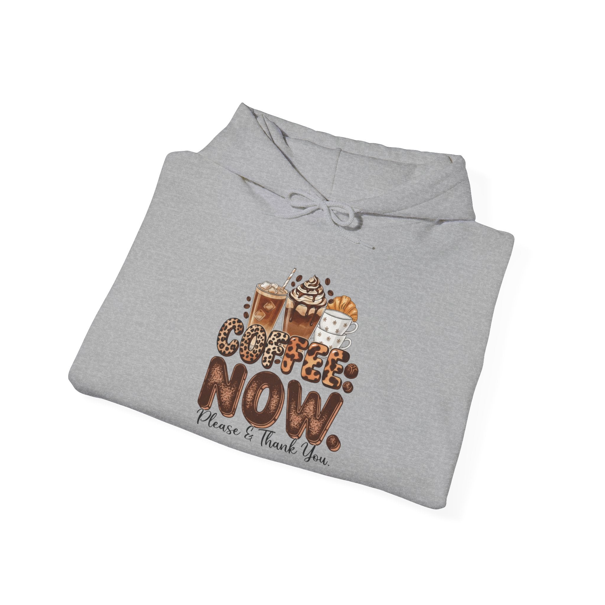 Coffee Hoodie - "Coffee Now" Funny Coffee Lover Pullover