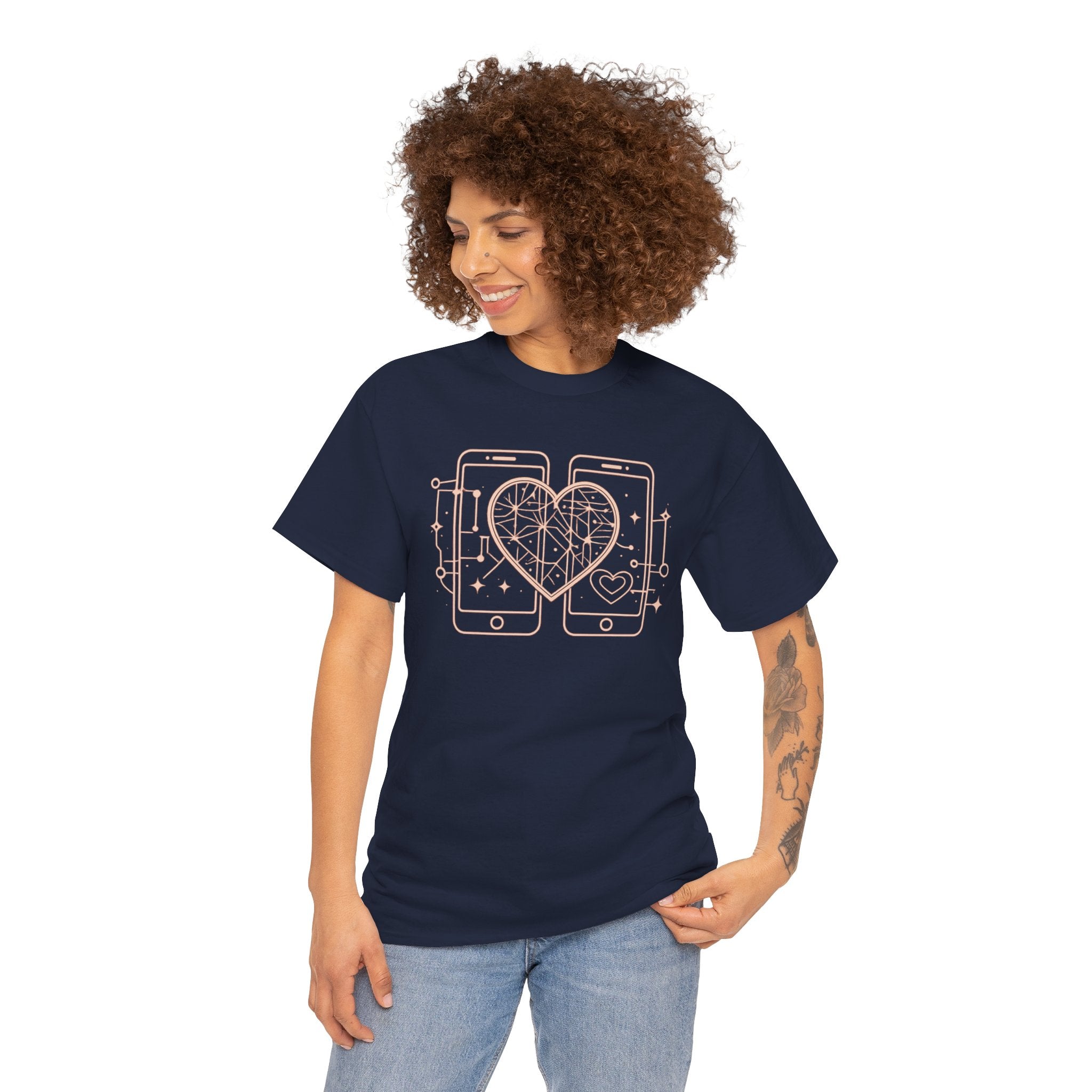 Tech Love T‑Shirt — Heartphone Graphic Tee (Valentine’s Day Gift)