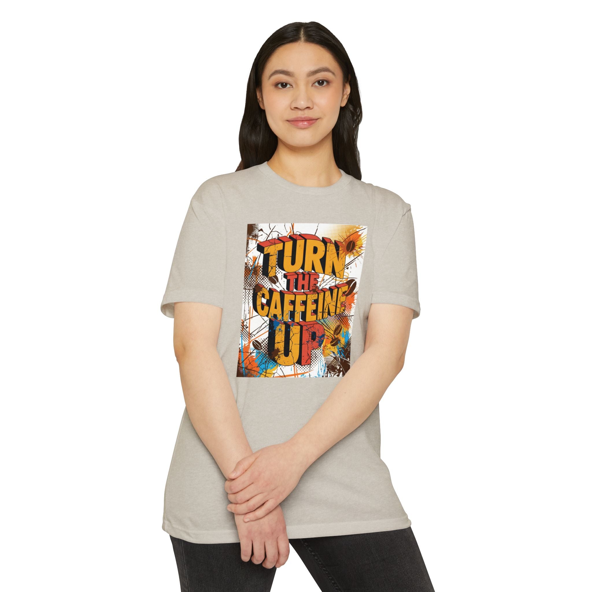 Turn the Caffeine Up T-Shirt — Vintage Coffee Graphic Tee