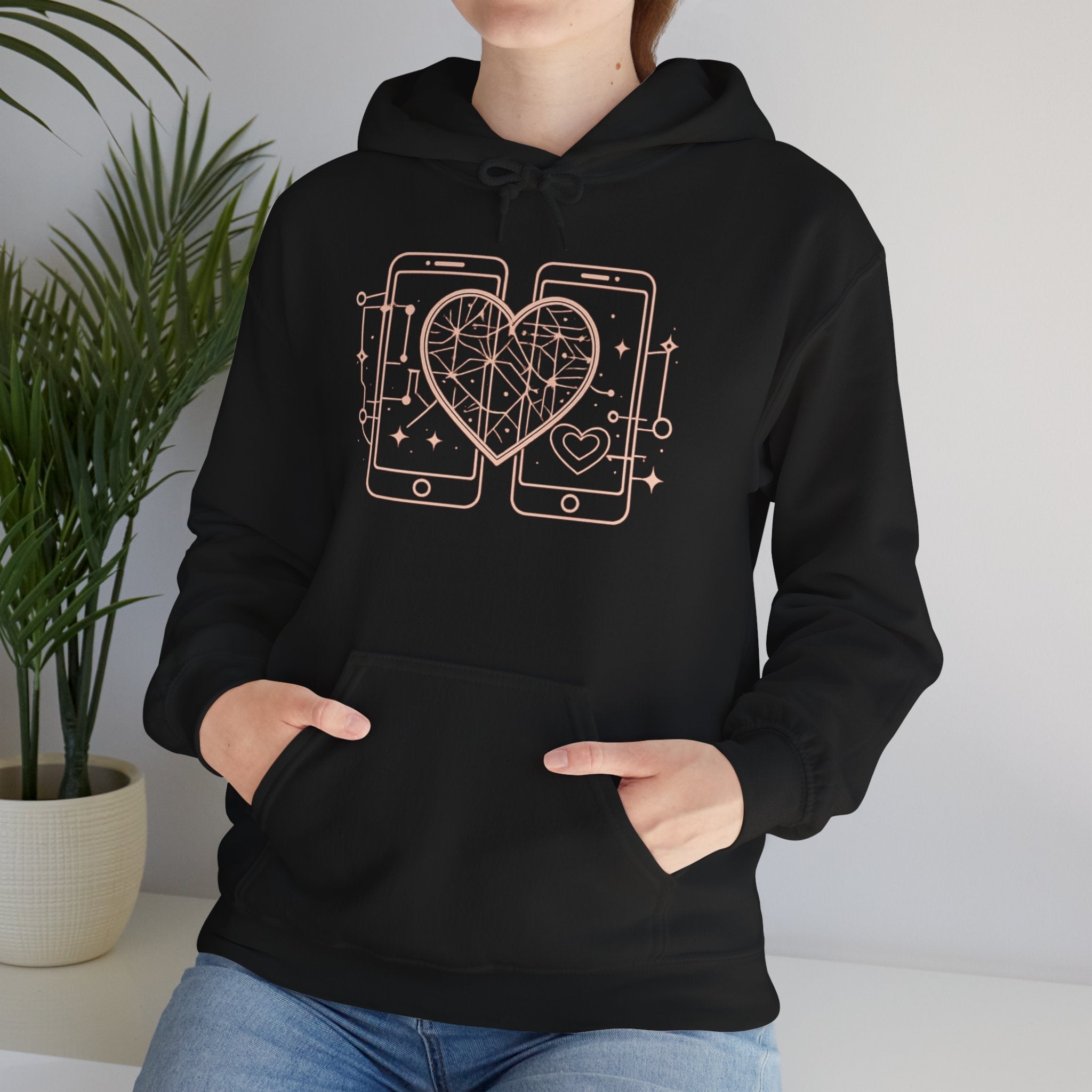 Smartphone Heart Hoodie – Matching Tech Love Pullover