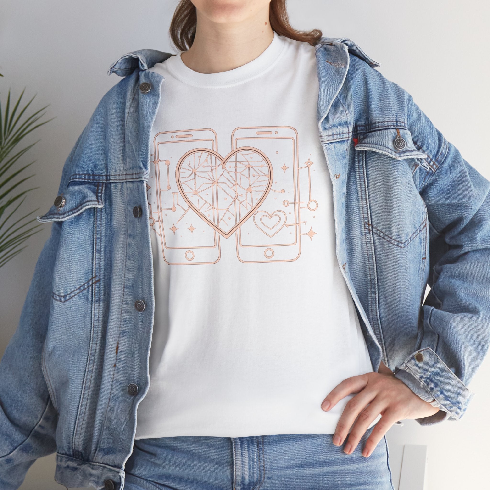 Tech Love T‑Shirt — Heartphone Graphic Tee (Valentine’s Day Gift)