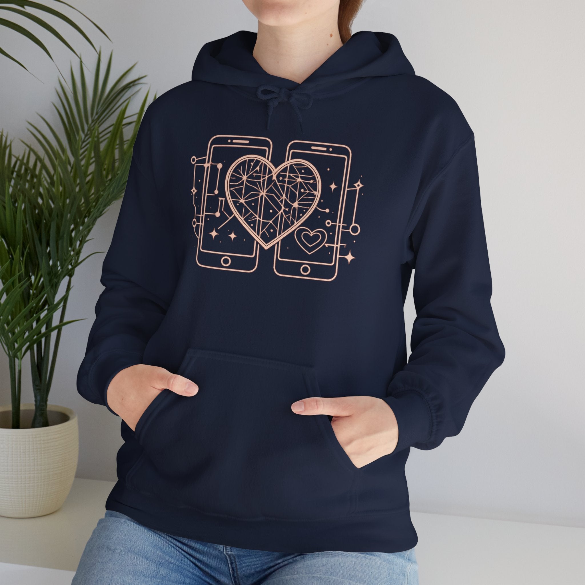Smartphone Heart Hoodie – Matching Tech Love Pullover