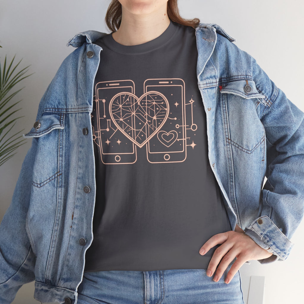 Tech Love T‑Shirt — Heartphone Graphic Tee (Valentine’s Day Gift)