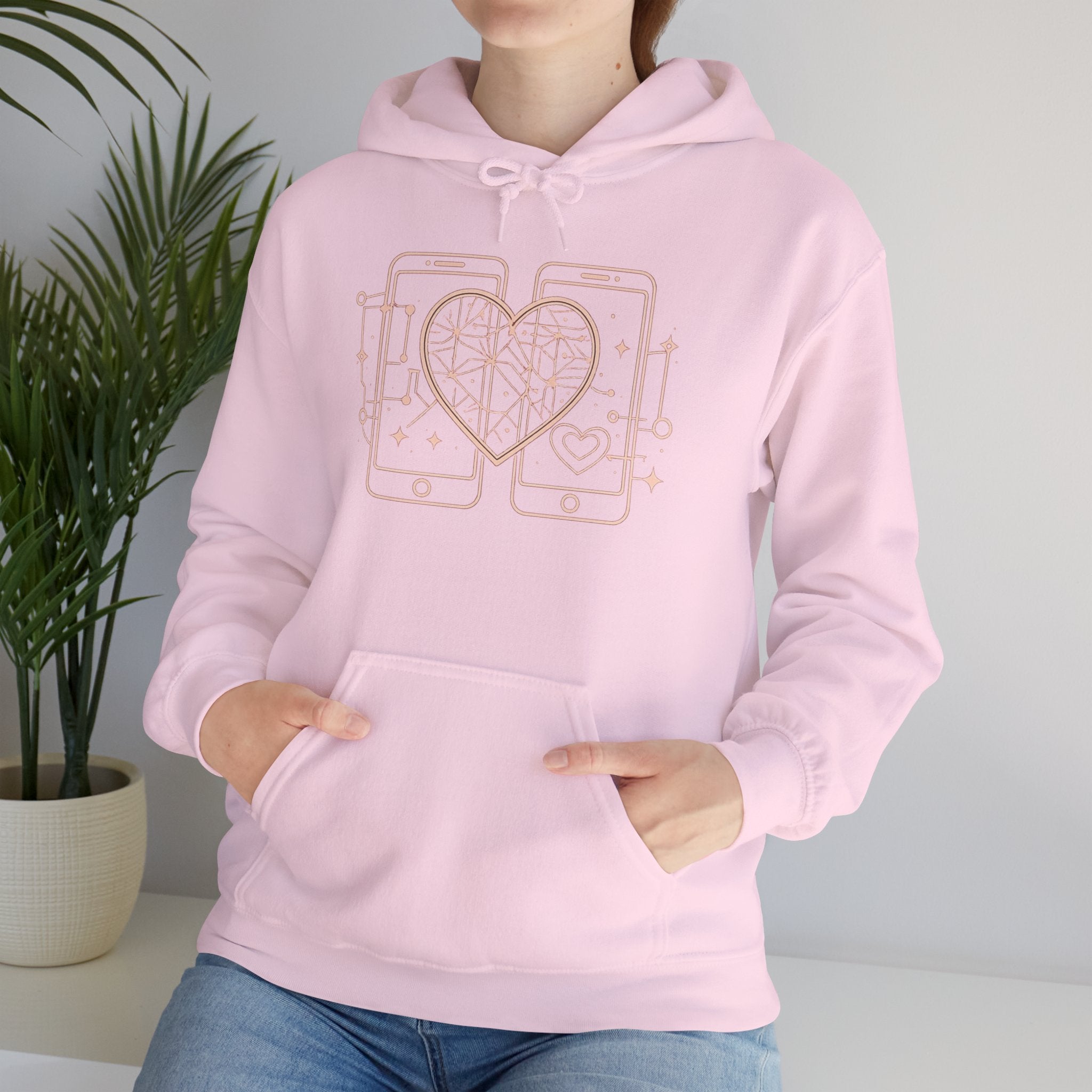 Smartphone Heart Hoodie – Matching Tech Love Pullover