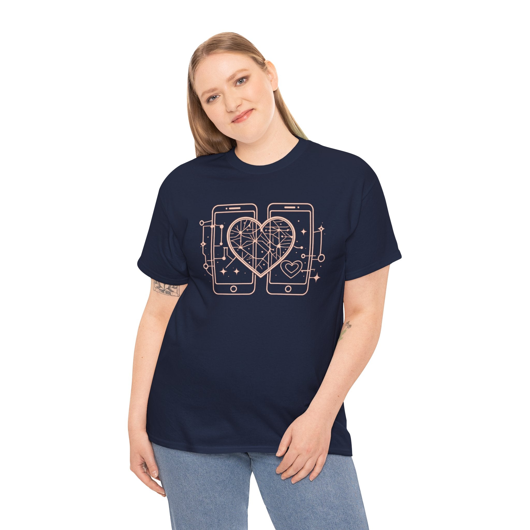 Tech Love T‑Shirt — Heartphone Graphic Tee (Valentine’s Day Gift)