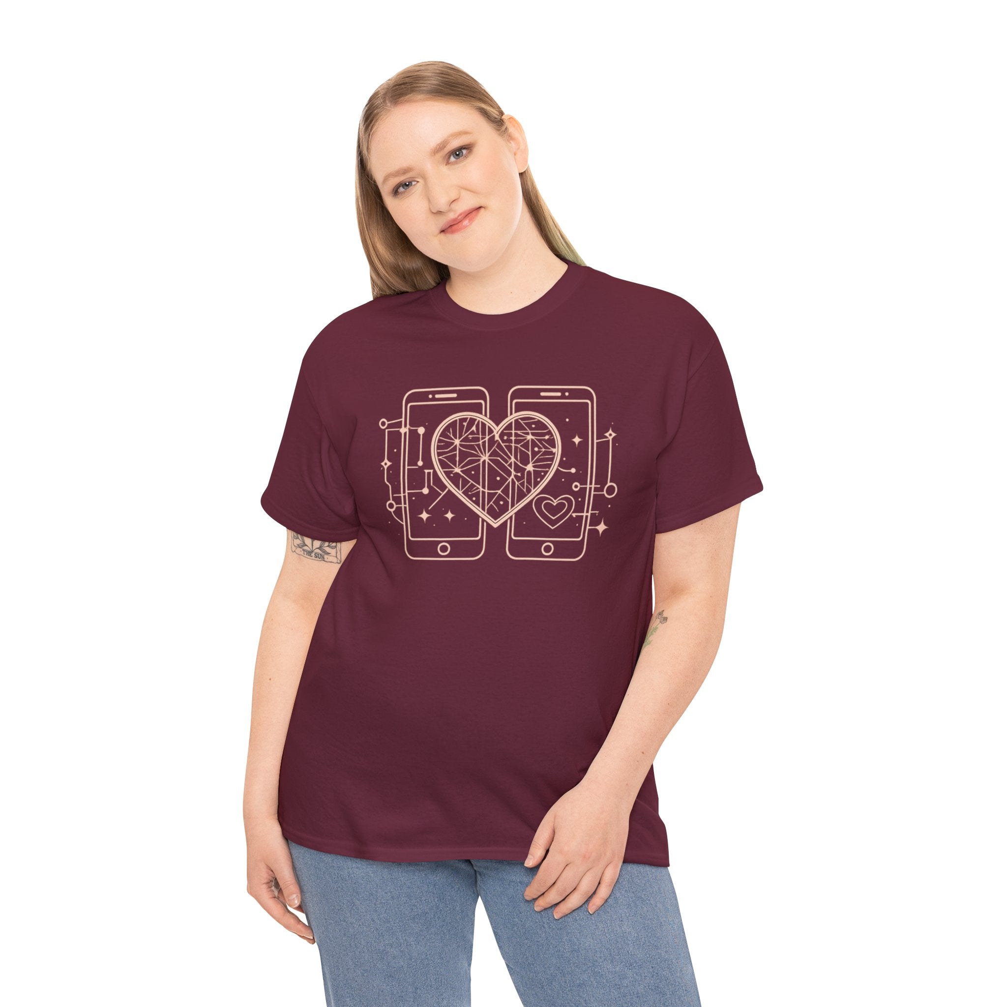 Tech Love T‑Shirt — Heartphone Graphic Tee (Valentine’s Day Gift)