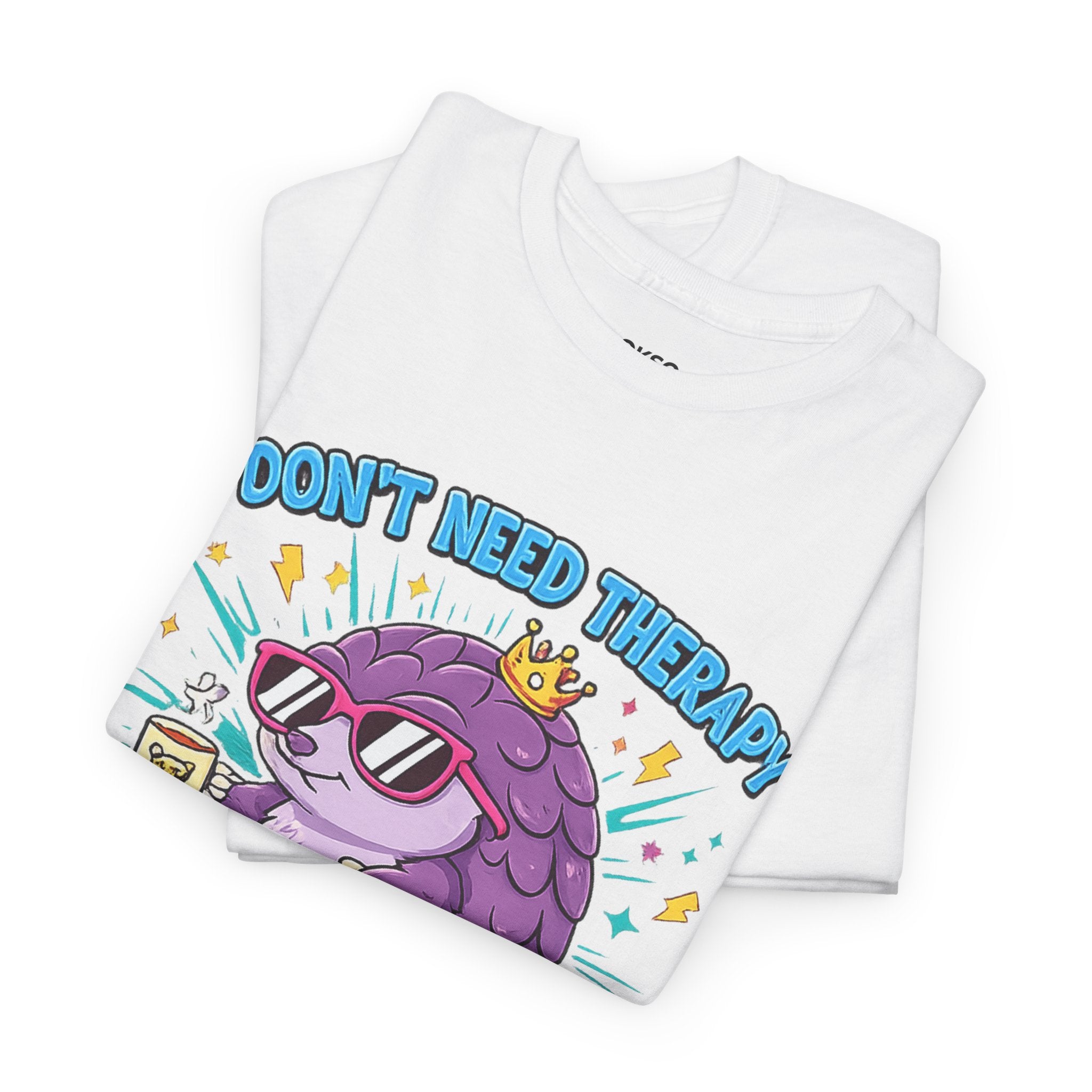 Cute Animal Coffee T-Shirt — "I Don't Need Therapy, I Just Need Coffee & Cute Animals" Graphic Tee