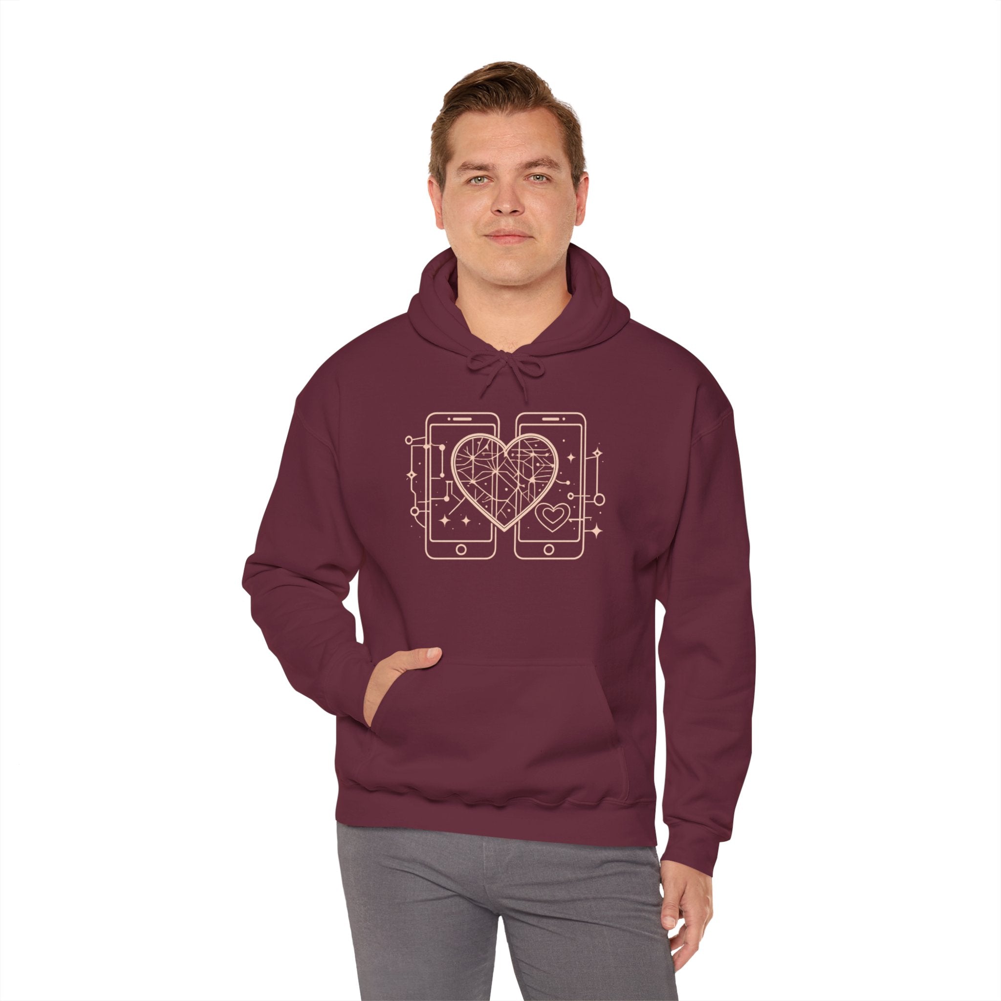Smartphone Heart Hoodie – Matching Tech Love Pullover