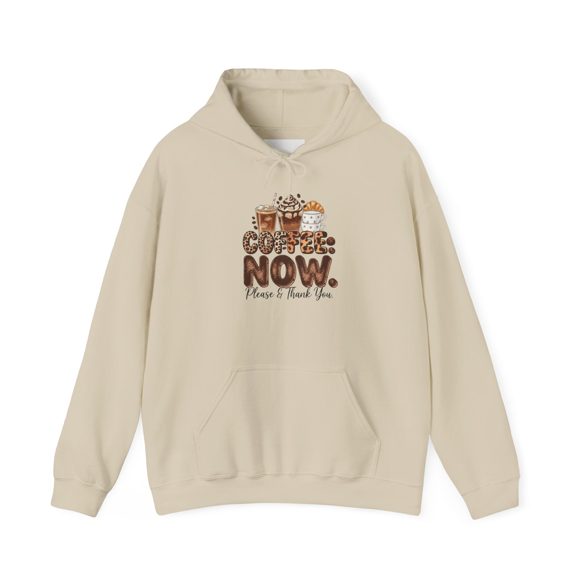 Coffee Hoodie - "Coffee Now" Funny Coffee Lover Pullover