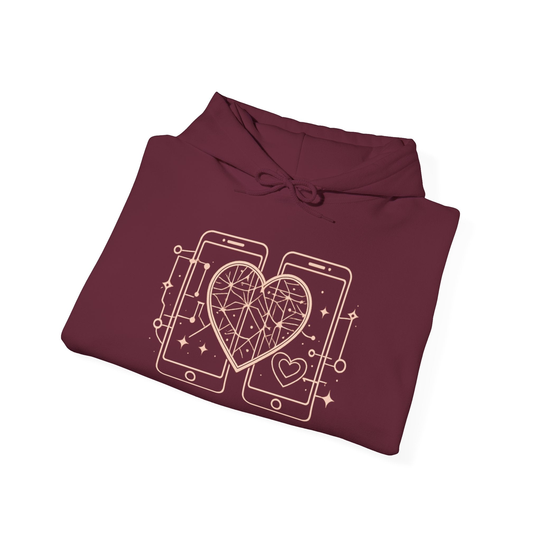 Smartphone Heart Hoodie – Matching Tech Love Pullover