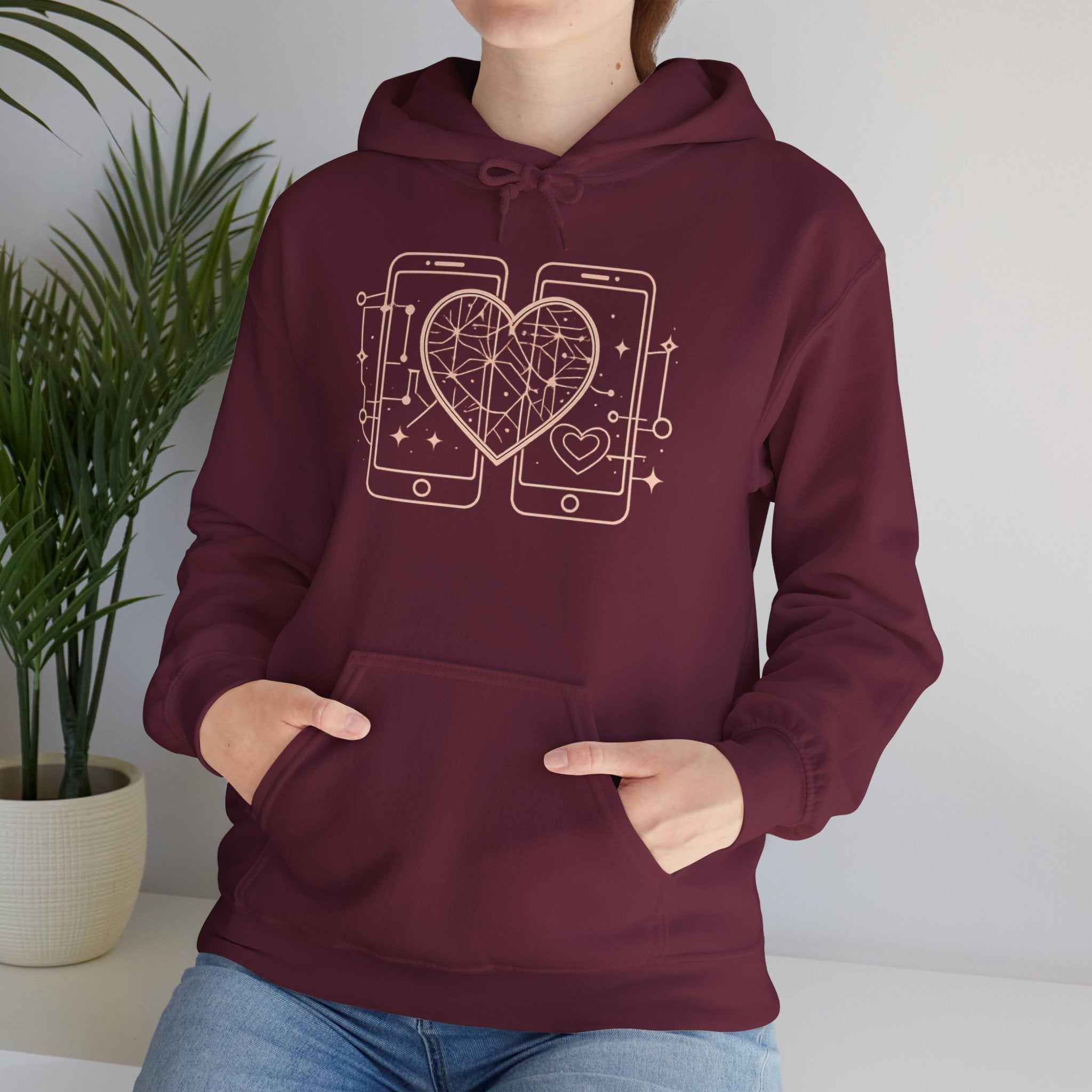Smartphone Heart Hoodie – Matching Tech Love Pullover