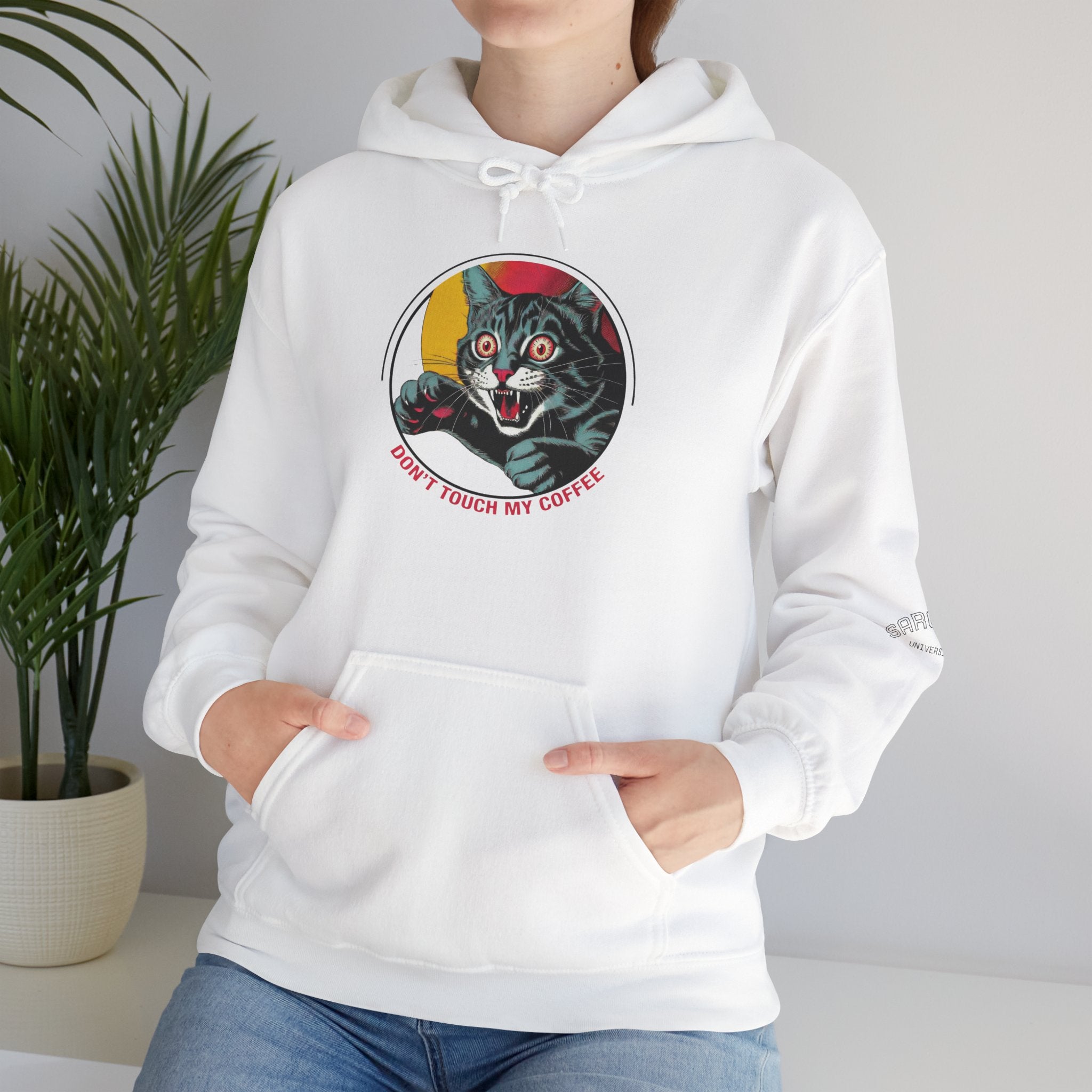Cat Lover Hoodie — "Don't Touch My Cat" Vintage Graphic Pullover