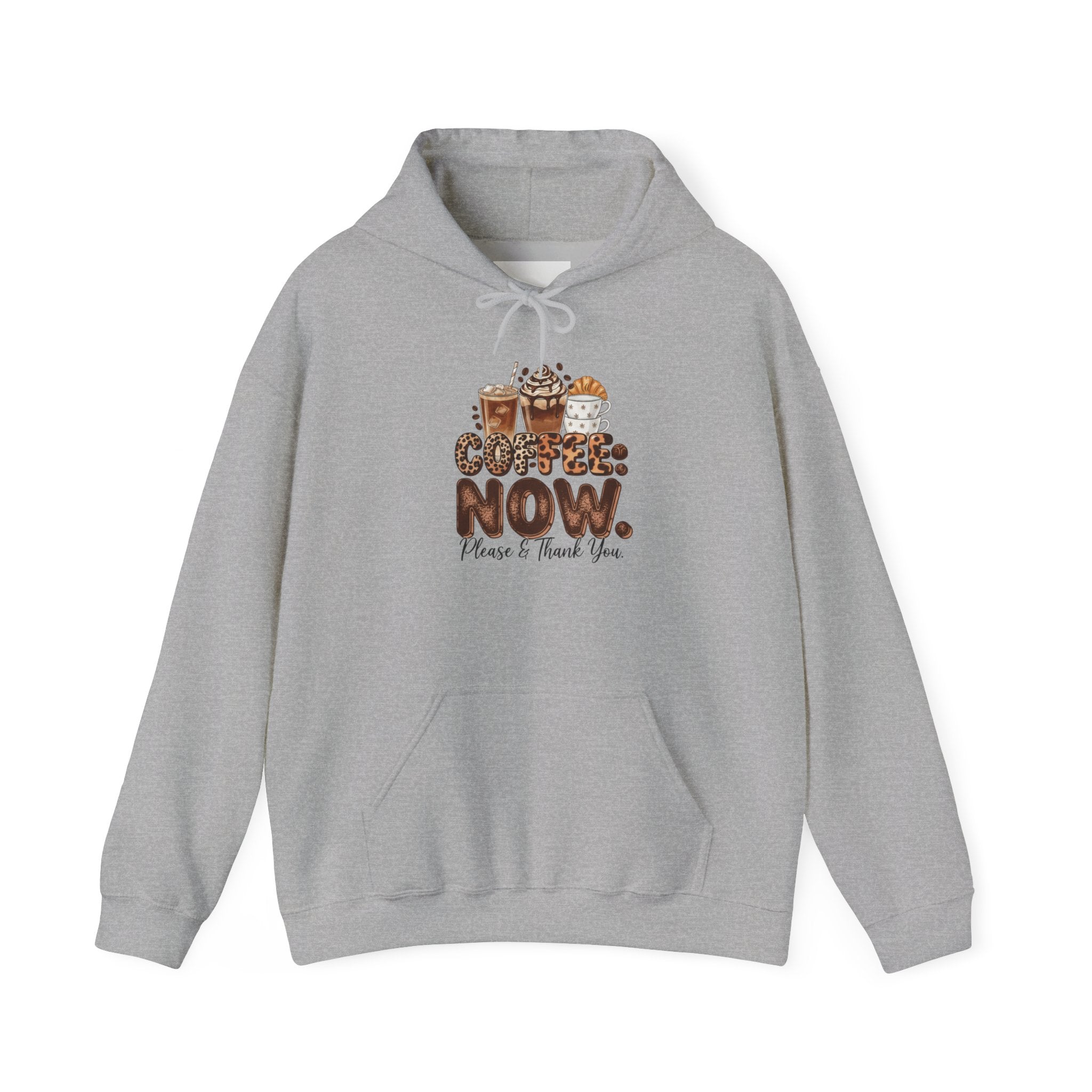 Coffee Hoodie - "Coffee Now" Funny Coffee Lover Pullover