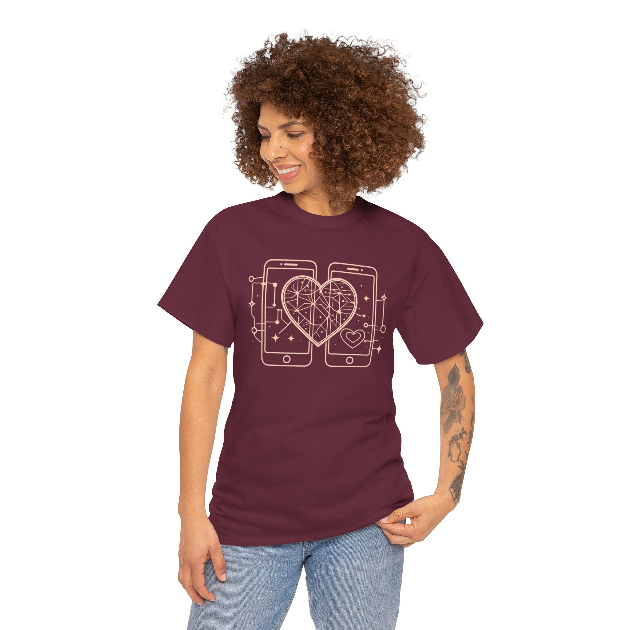 Tech Love T‑Shirt — Heartphone Graphic Tee (Valentine’s Day Gift)