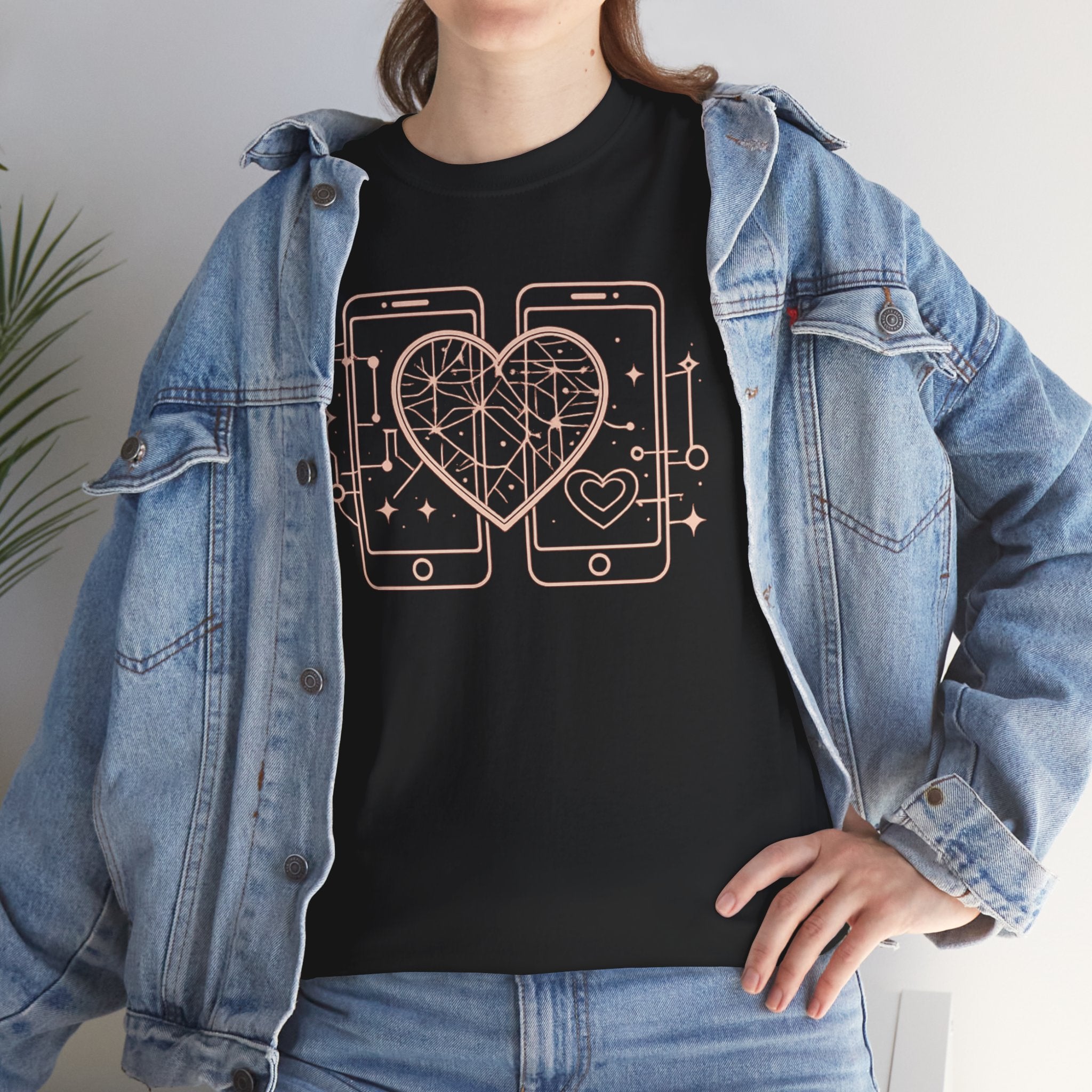Tech Love T‑Shirt — Heartphone Graphic Tee (Valentine’s Day Gift)