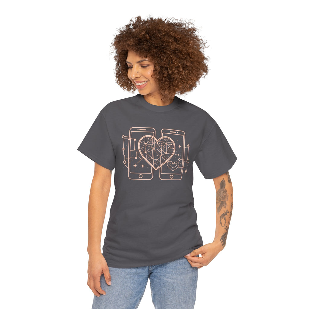 Tech Love T‑Shirt — Heartphone Graphic Tee (Valentine’s Day Gift)