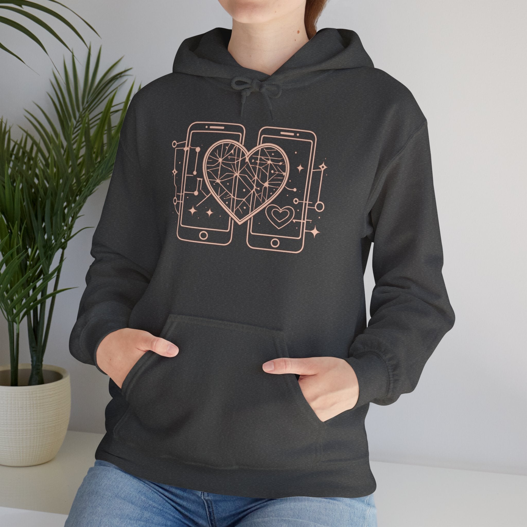 Smartphone Heart Hoodie – Matching Tech Love Pullover
