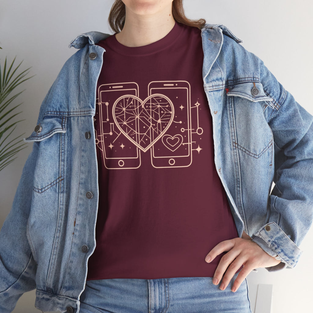 Tech Love T‑Shirt — Heartphone Graphic Tee (Valentine’s Day Gift)