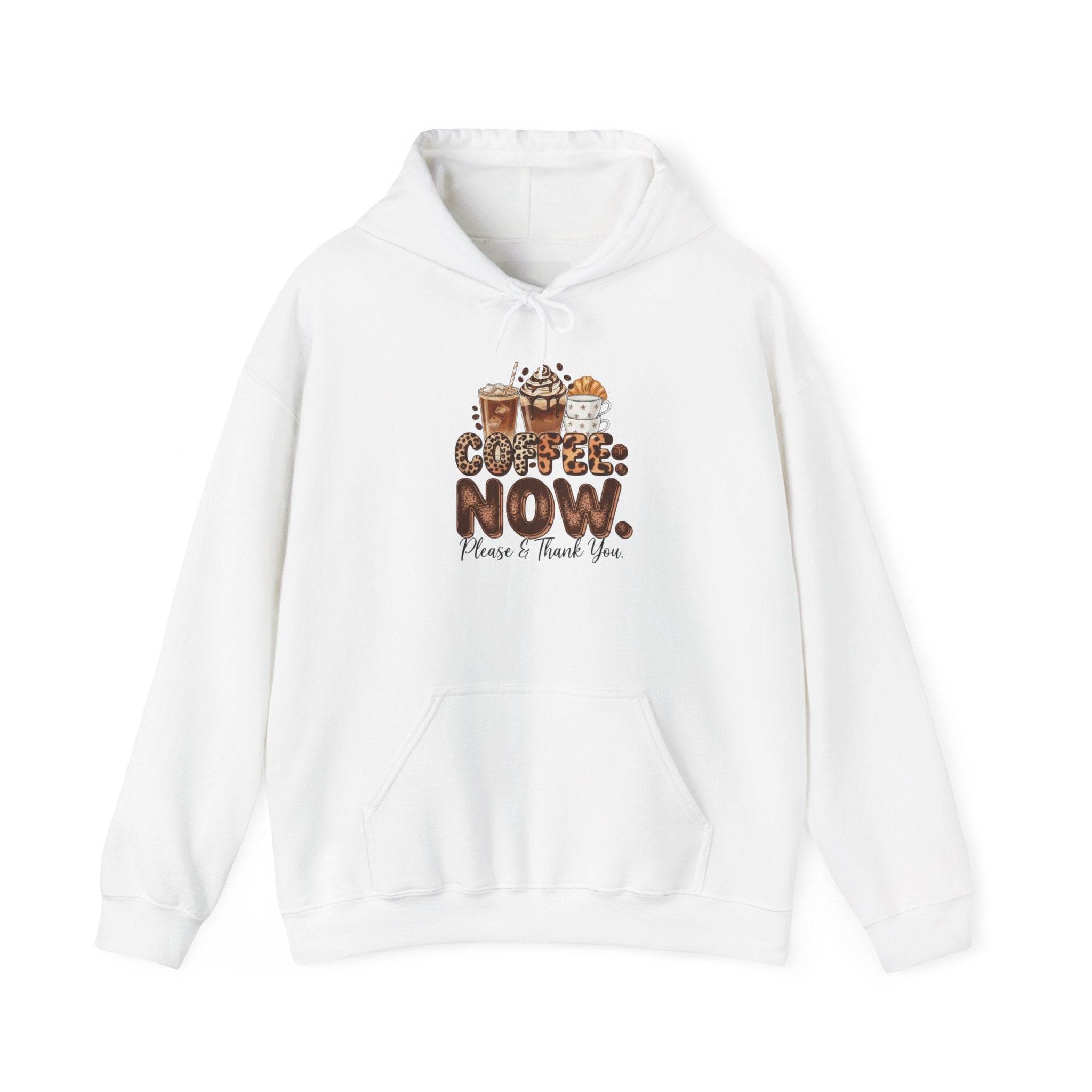 Coffee Hoodie - "Coffee Now" Funny Coffee Lover Pullover