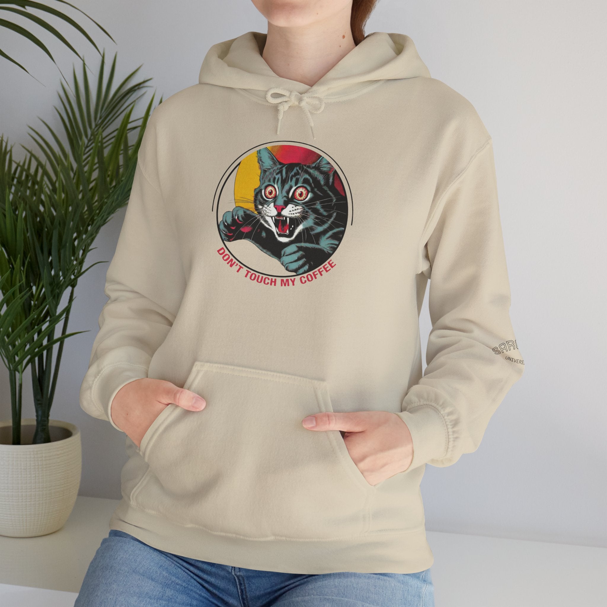 Cat Lover Hoodie — "Don't Touch My Cat" Vintage Graphic Pullover