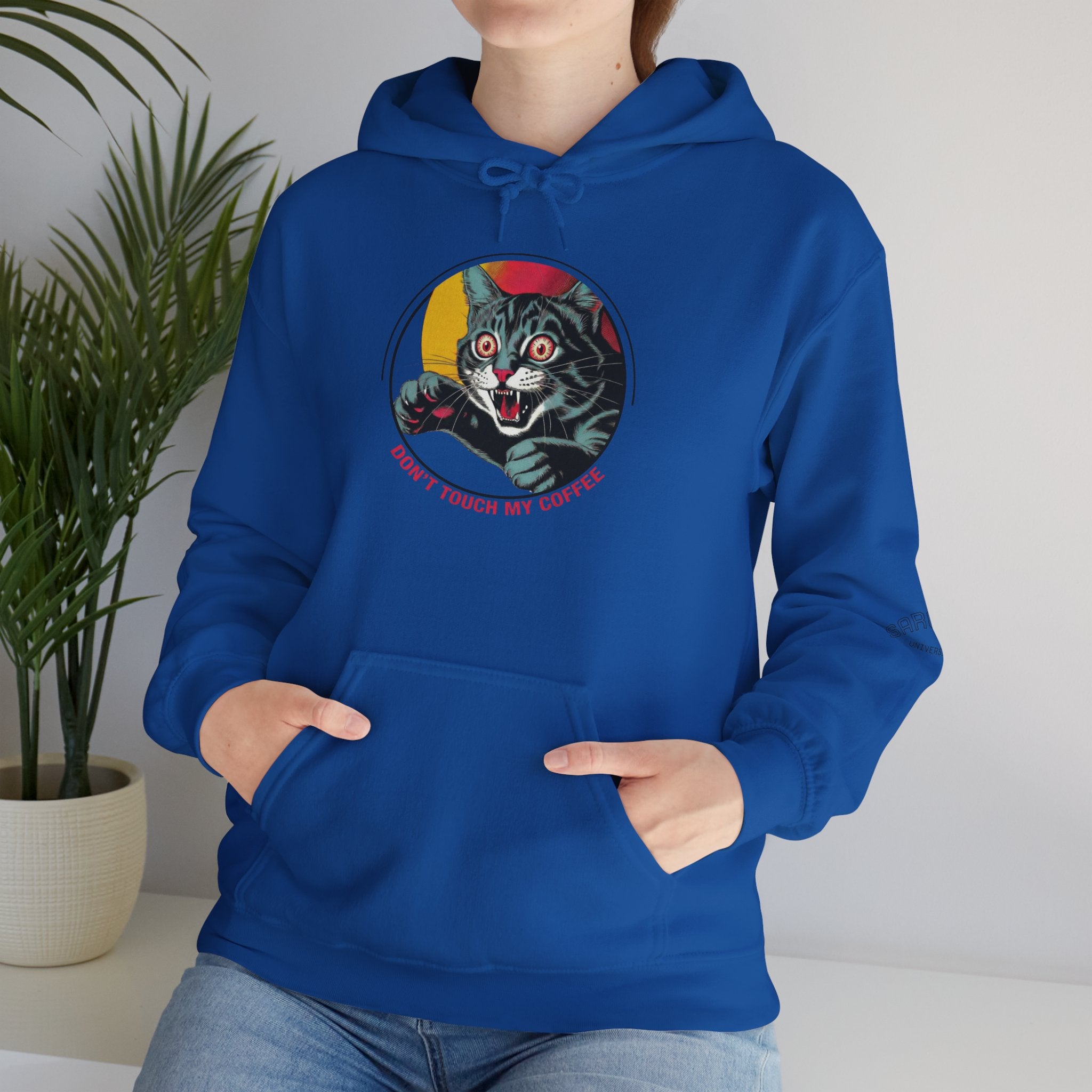 Cat Lover Hoodie — "Don't Touch My Cat" Vintage Graphic Pullover