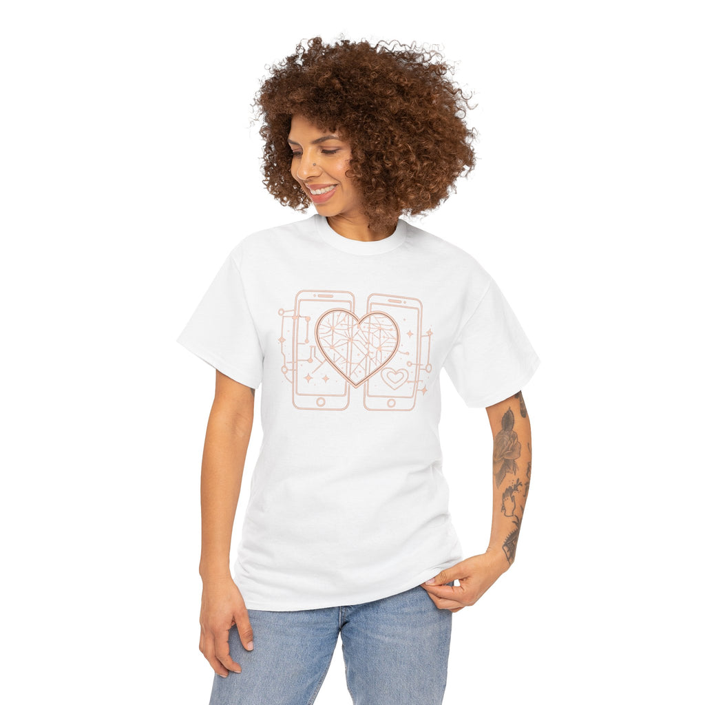 Tech Love T‑Shirt — Heartphone Graphic Tee (Valentine’s Day Gift)