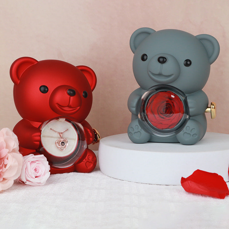 Surprise Rose Bear Jewelry Gift Box