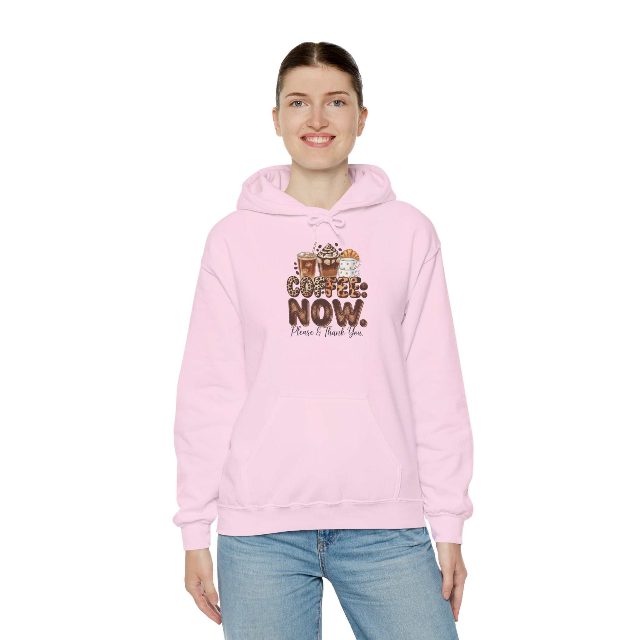 Coffee Hoodie - "Coffee Now" Funny Coffee Lover Pullover