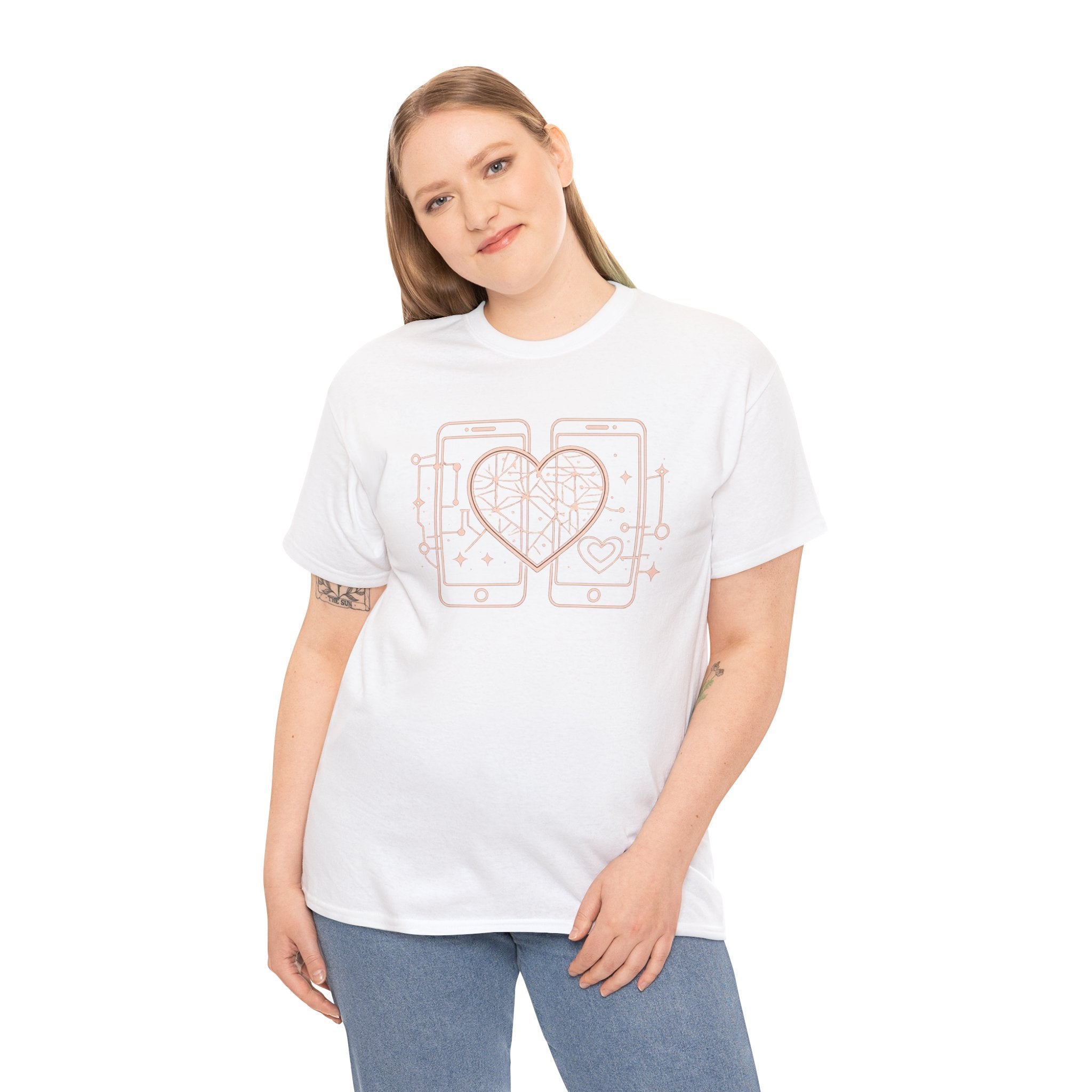 Tech Love T‑Shirt — Heartphone Graphic Tee (Valentine’s Day Gift)