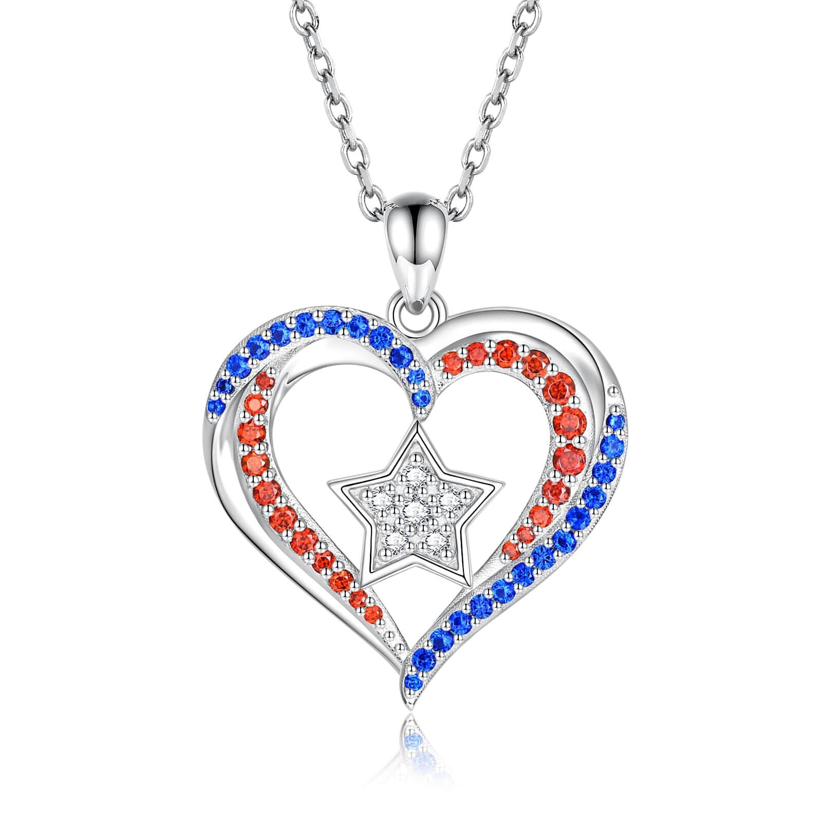 Diamond Heart Flag Necklace
