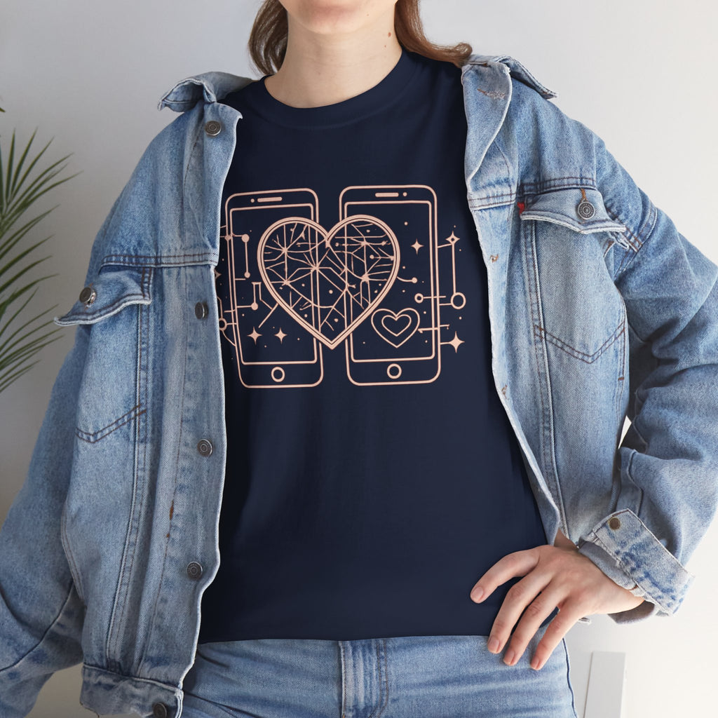 Tech Love T‑Shirt — Heartphone Graphic Tee (Valentine’s Day Gift)