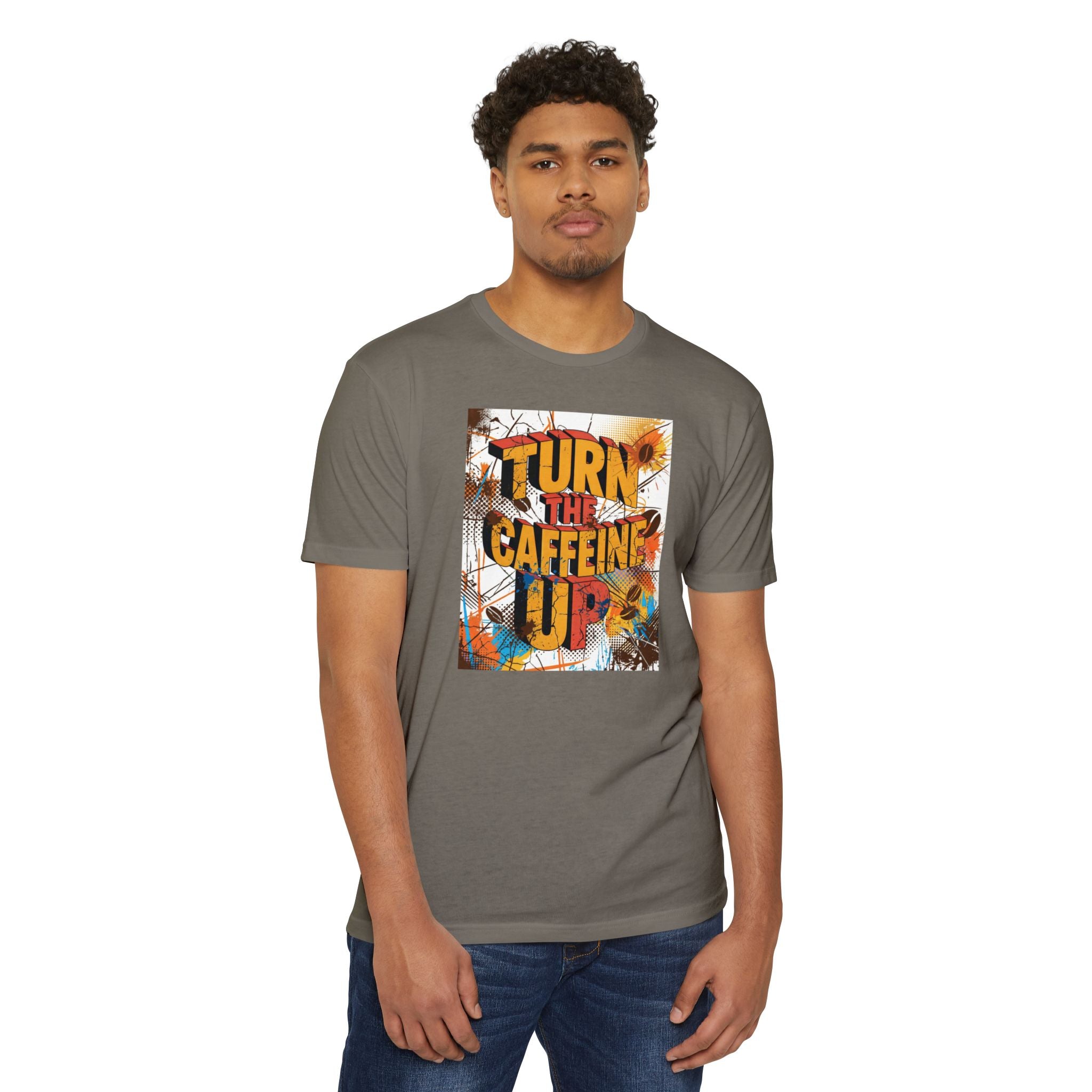 Turn the Caffeine Up T-Shirt — Vintage Coffee Graphic Tee